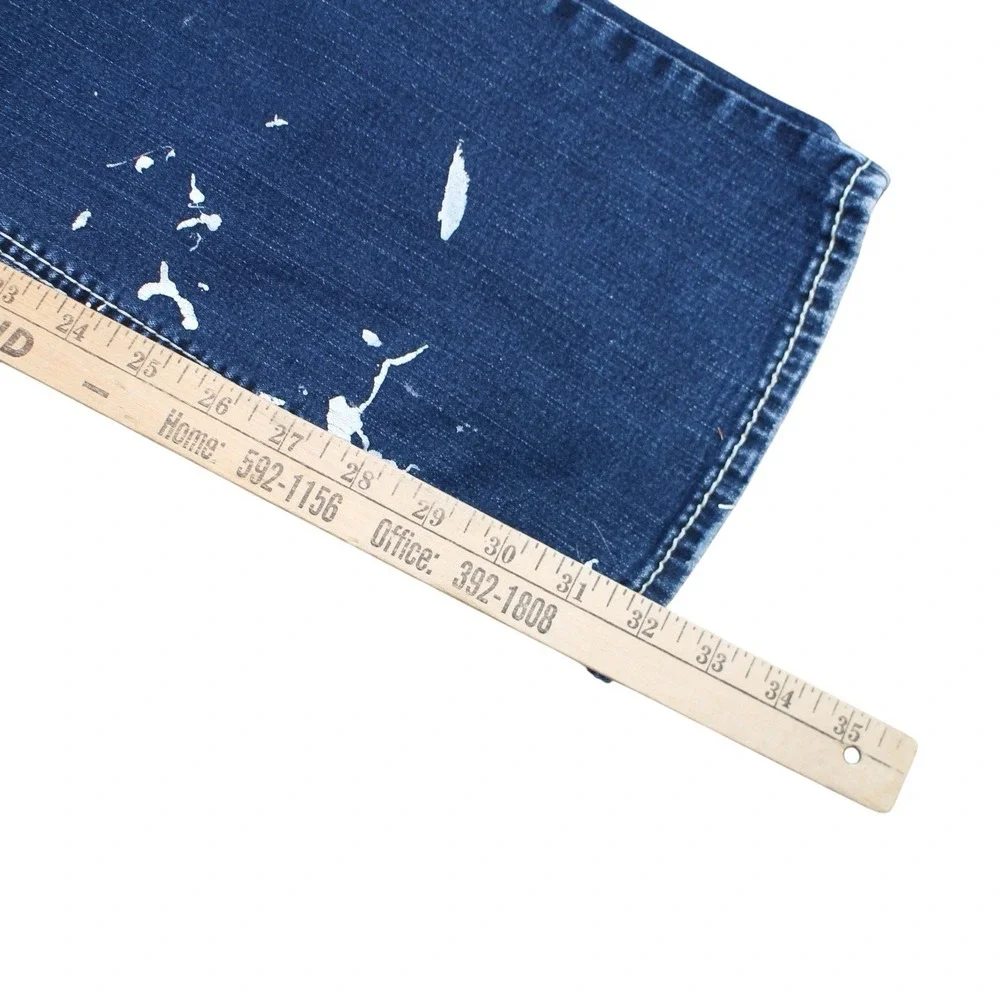 Silver Jeans Suki Mid Slim Boot Blue Denim Paint Splattered Women's W30 L33